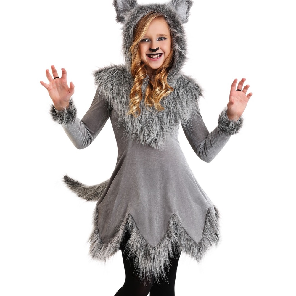 Girls Wolf Costume-Size Medium